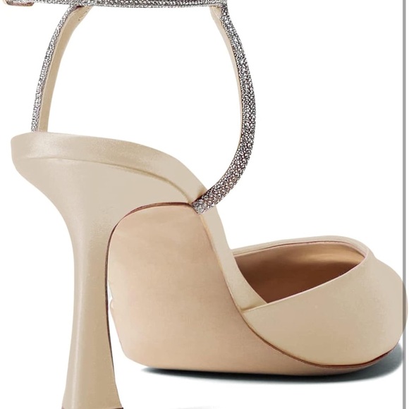 Coutgo Women Rhinestone Heels Kitten High Satin Pumps Pointed Toe Sparkly Sexy - Picture 6 of 9